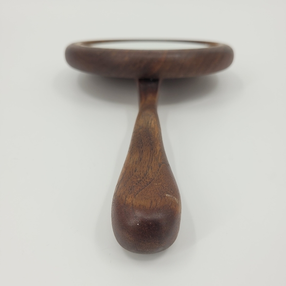 Bespoke Hand Mirror Wooden Handle Round Handmade Hand Crafted - Picture 4 of 17